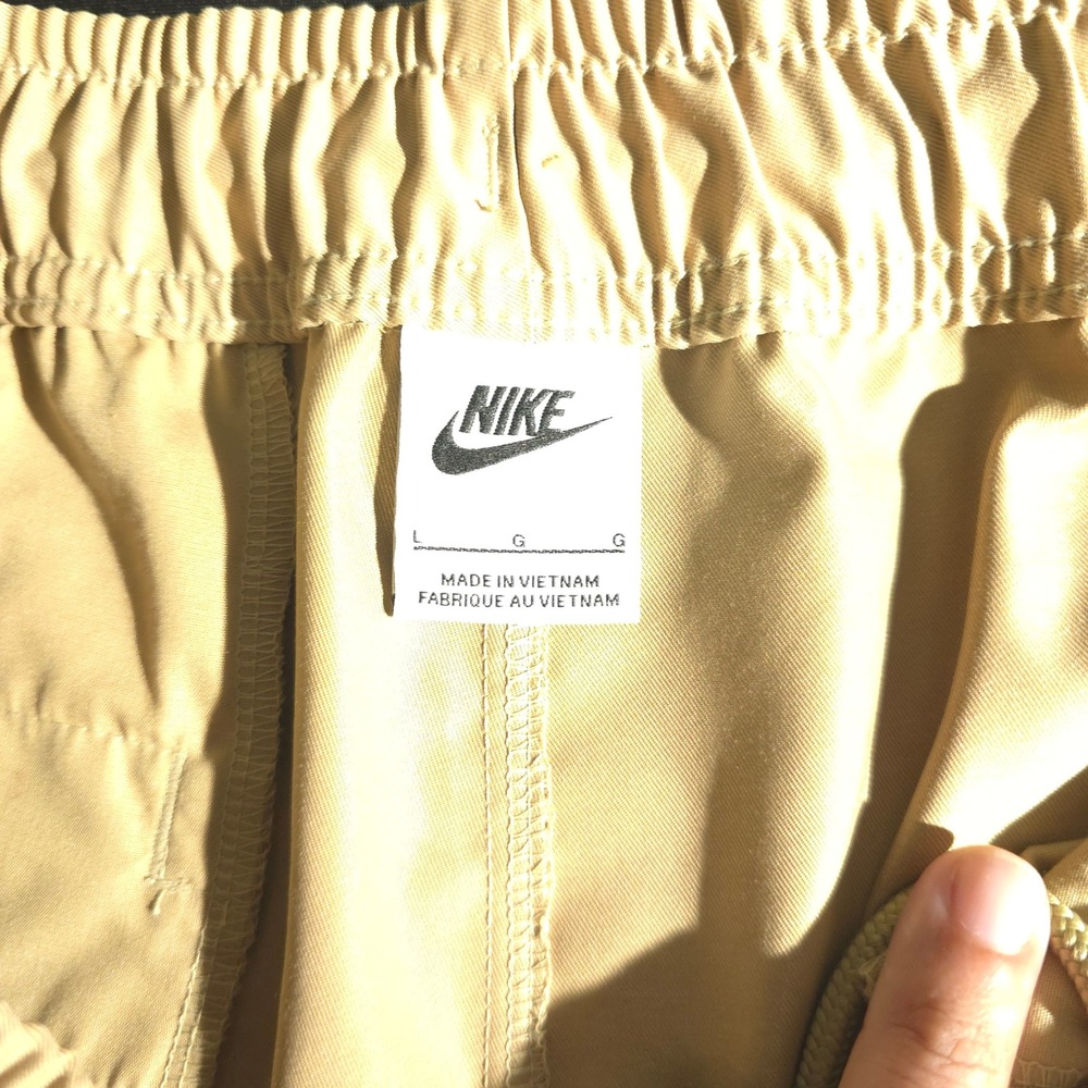 Nike Woven Chino Pants Mens Large Tan HJ1997-297 Elastic Waist Tapered Khaki - Picture 10 of 15